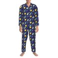 thumbnail image 3 of Fotbe Astronaut Corgi Pijama de Hombre con Estampado de Manga Larga, Conjunto de 2 Piezas, Ropa de Dormir Suave y Cómoda con Bolsillos-X-Large, 3 of 7
