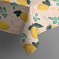 thumbnail image 4 of Yellow Lemon Fruit Leaves LightPink Pattern Rectangle Tablecloth 60"x120",Waterproof Polyester Rectangle Table Cloth, Wipeable Spillproof Polyester Tablecloth for Dining, Camping, Indoor and Outdoor, 4 of 6