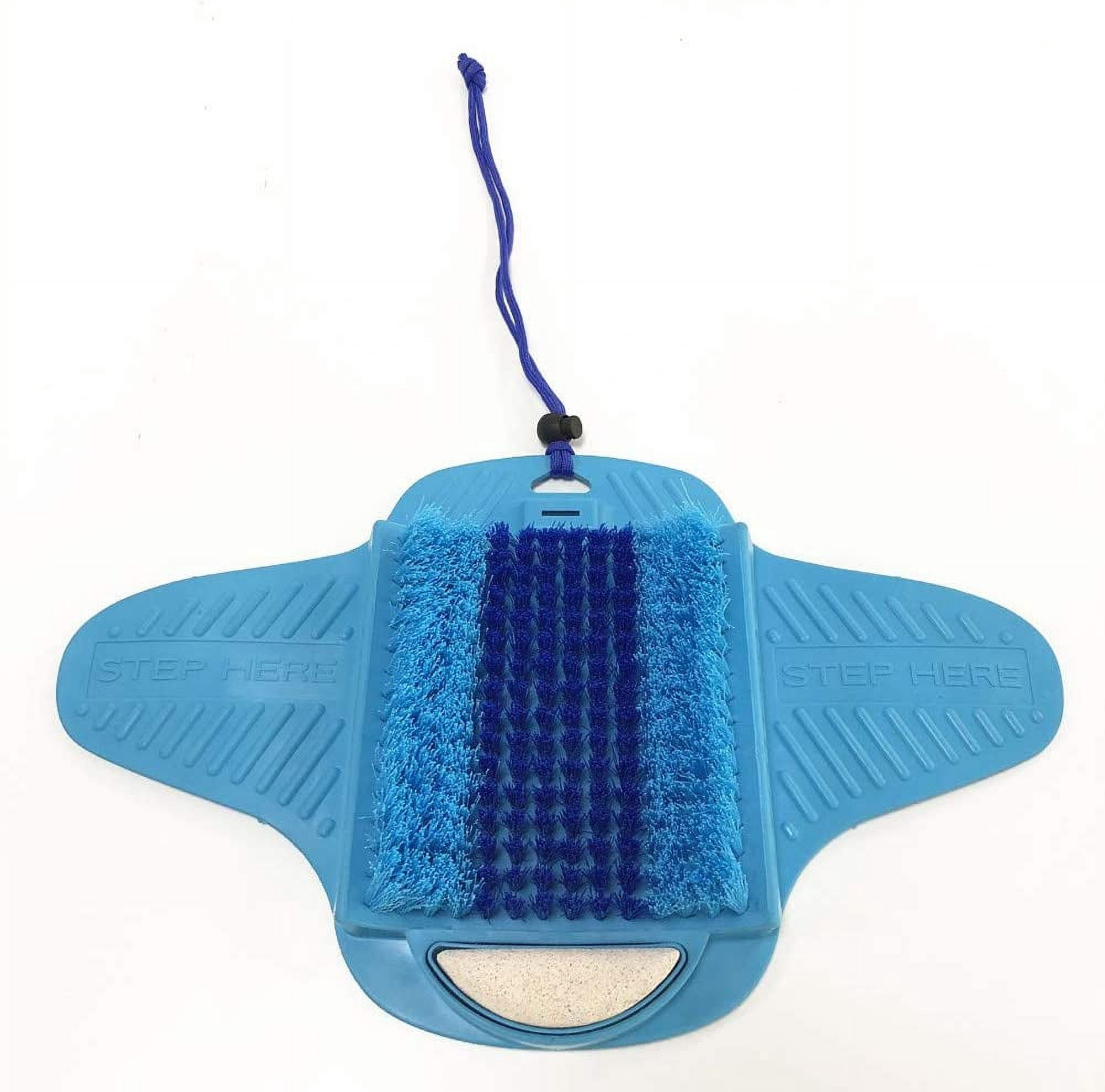 Foot Scrubber with Pumice Stone Brush Feet Massager SPA Cleaner with Non-Slip Suction Cups,Callus Remover for Shower Floor(Blue with Pumice Stone)
