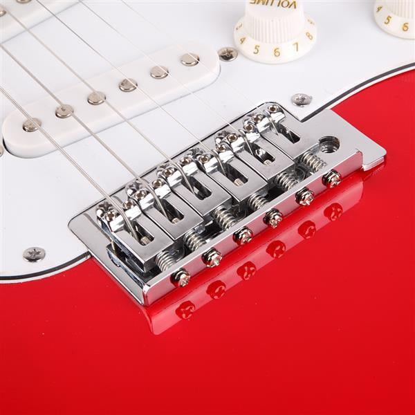 Alvantor Glarry GST 6-String Electric Guitar Basswood Body Rosewood Fingerboard 22 Frets Tremolo Red,Gig Bag Strap Pick Cable Tools