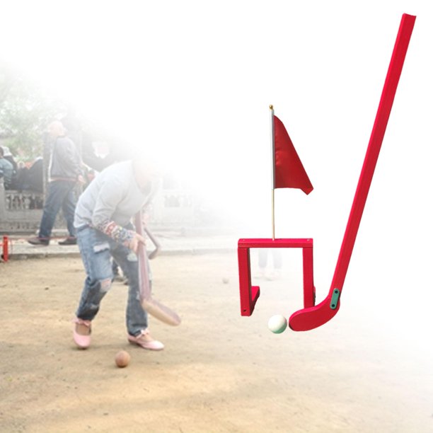 Kit de hockey tradicional chino para niños, multiusos, resistente, con portería Rojo
