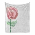 thumbnail image 1 of Rose Soft Flannel Fleece Throw Blanket, Modern Artwork of a Silhouette in Dots or Blemishes, Cozy Plush for Indoor and Outdoor Use, 50" x 60", Ruby Shamrock Green, by Ambesonne, 1 of 5