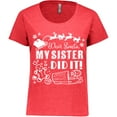 thumbnail image 3 of Inktastic Dear Santa, My Sister Did It Funny Christmas Women's Plus Size T-Shirt, 3 of 5