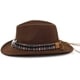 thumbnail image 3 of Sombrero de vaquero deformable unisex, sombrero de vaquera occidental, sombrero de vaquero para el interior del país, sombrero Fedora de ganadero con banda trenzada y calavera de toro, 3 of 7