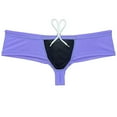 thumbnail image 3 of Botmois Men Pouch Drawstring Bathing Swimsuit Swimsuits Board Surf Trunks Bikini Swimming Boxer Briefs Purple Gray M, 3 of 4