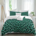 thumbnail image 2 of Green Leopard Print Bedding 3 Piece Duvet Cover Set Full Size, Farmhouse Abstract Animal Patterned Soft Microfiber Comforter Cover with Zipper Closure & Pillowcases, FadeResistant Quilt Cover, 2 of 9
