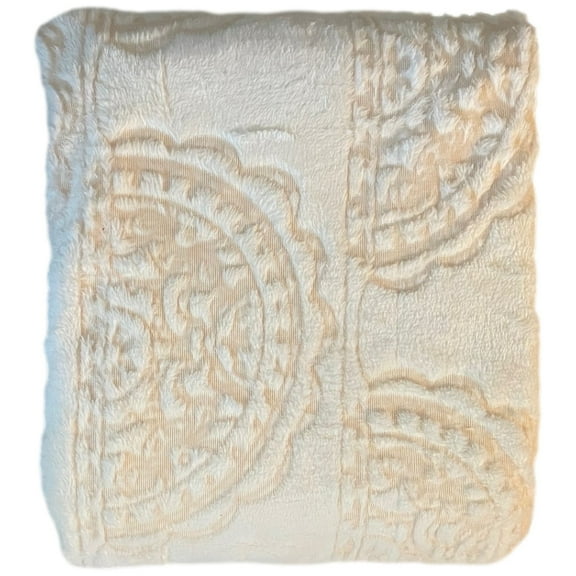 The Big One Oversized Golden Cream Lace Microplush Throw Blanket - 5ft x 6ft