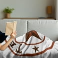 thumbnail image 3 of Texas Star Soft Flannel Fleece Throw Blanket, Round with Lone Star Earth Toned Monochromatic Illustration, Cozy Plush for Indoor and Outdoor Use, 60" x 80", Dark Brown and Brown, by Ambesonne, 3 of 5