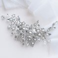 thumbnail image 1 of Peineta para el pelo de novia con cristales de flores, accesorios para el cabello con perlas, peinetas laterales para novia, tocado para mujer (plata) (plata), 1 of 5