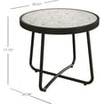 thumbnail image 2 of Grand Patio 20-in Patio Side Table, Weather Resistant Outdoor Portable Round End Table (Round Feet,Ceramic Tile), 2 of 8