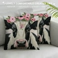 thumbnail image 3 of PRATYUS  Cute Farm Cow Throw Pillow Covers Black White Pink Cowhide Print Pillow Cases for Kids Teens Adults Watercolor Wild Flowers Rustic Plaid Cushion Covers for Couch Chairs White, 3 of 5