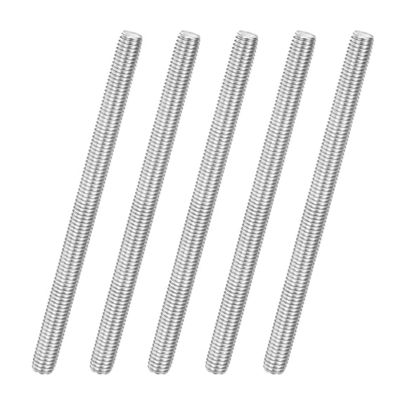 Uxcell 5-Pack Fully Threaded Rod, M8x120mm 304 Stainless Steel Right Hand Thread Bar Studs