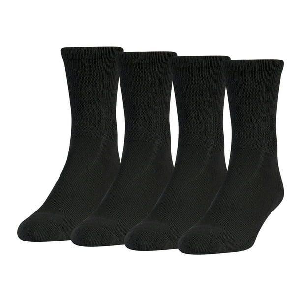 MediPeds Diabetic Crew Socks with Non-Binding Top, Large, 4 Pack ...