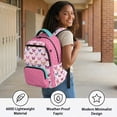 thumbnail image 6 of Pzuqiu Butterfly Polka Dot 17 Inch Backpack for Kids Girls Shoulder Bookbags Casual Laptop Backpacks with Adjustable Shoulder Strap Breathable for School Hiking Travel Age 6-18, 6 of 7