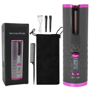Cordless Automatic Curling Iron USB Rechargeable Hair Curler Portable Hair Curling WandGray