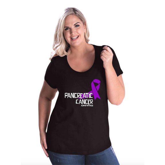NIB - Women's Plus Size Curvy T-Shirt - Pancreatic Cancer