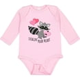 thumbnail image 3 of Inktastic Stealin' Your Heart Cute Raccoon Boys or Girls Long Sleeve Baby Bodysuit, 3 of 5