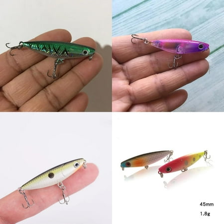 XULHAN Lightweight 45mm 1.8g Topwater Pencil Fishing Lure for Walk The Dog Action - Artificial Bass Plastic Walker Tackle - Saltwater Hard Bait Surface Lure One Piece