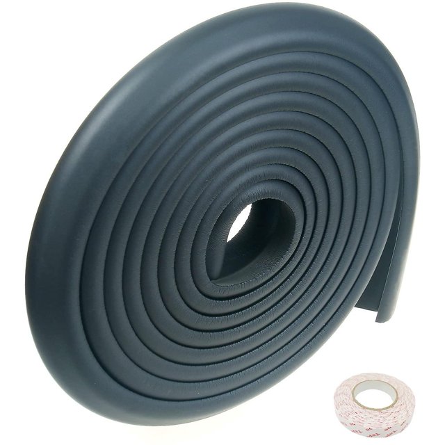 Rollo de espuma de 5 metros, protectores de borde de mesa en forma de L, protector de borde de espuma antichoque súper suave, prueba de seguridad para niños bebés, protectores de borde, negro, Tk Feliz Sencillez