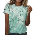thumbnail image 2 of KeFaWanJu Women Plus Size Tops Under $10.00 Graphic Flower Shirts Loose Crew Neck Womens Tshirt Comfortable Tops, 2 of 4
