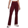 thumbnail image 1 of Pantalones CRZ YOGA Butterluxe de cintura alta acampanados de color rojo merlot para mujer, 1 of 6