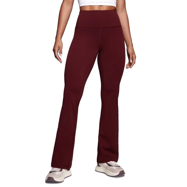 Pantalones CRZ YOGA Butterluxe de cintura alta acampanados de color rojo merlot para mujer