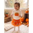 thumbnail image 3 of RUINIXCW Toddler Baby Girl Halloween Outfit Little Baby Girl Fall Winter Clothes Pumpkin Embroidery Long Sleeve Sweatshirt with Tulle Tutu Skirt Set, 3 of 9