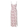 thumbnail image 4 of Vestido De Tirantes Finos Vestido largo de encaje con estampado floral Traje de cóctel sin mangas para mujer (Rojo S) Cgtredaw Para estrenar, 4 of 6