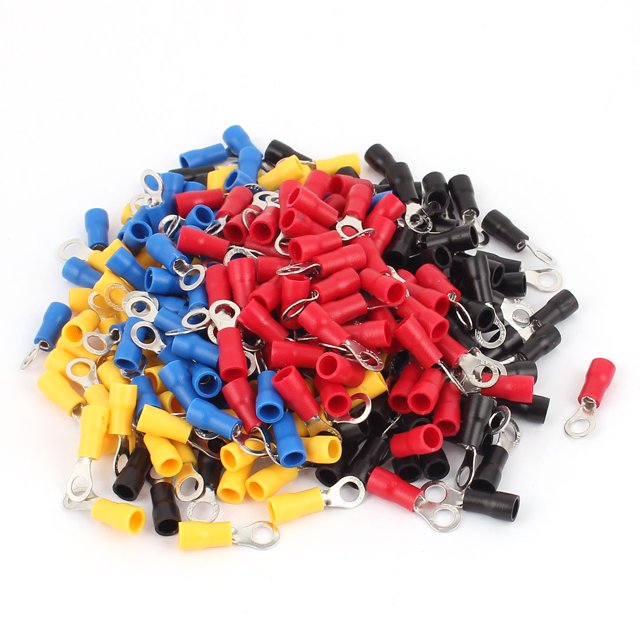 260pcs 19A RVS1,25-4 Terminales de Anillo Preaislados Coloridos Unique Bargains