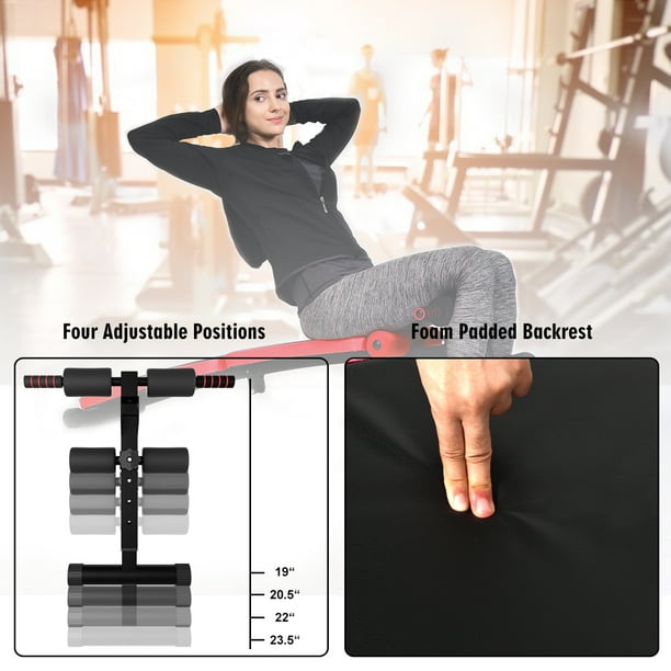 SuperFit Folding Weight Bench Adjustable Sit up Board Workout Slant Red