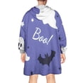 thumbnail image 2 of Wearable Oversized Blanket,Halloween Ghosts Bats Stars and Boo Wearable Blanket Hoodie for Adults,Cozy Hooded Blankets with Super Pockets,Super Warm Fuzzy Pullover for Women & Men, 2 of 6