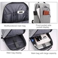 thumbnail image 3 of Mochila para computadora portátil, mochilas de viaje para computadoras portátiles con puerto de carga USB, mochila universitaria, bolsa para computadora, gris, 3 of 6