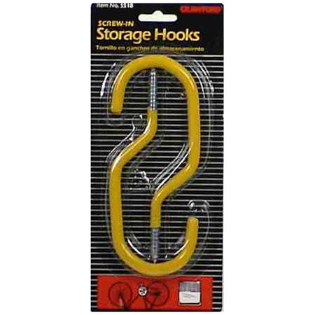 

2PC Crawford Crawford SS18 Screw-In Storage Hook Carded/2
