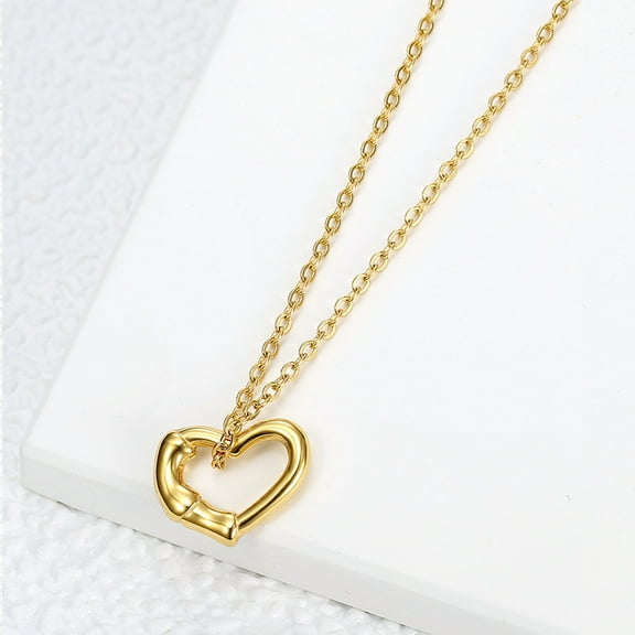 Sterling Silver Open Heart Pendant for Women Floating Heart Necklace I Love You Necklace Simple Heart Jewelry