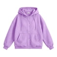 thumbnail image 6 of Hoodie Women Purple Women's Extended Length Zip Hoodie Lightweight Transitional Jacket Womens Sweatshirt M, 6 of 6