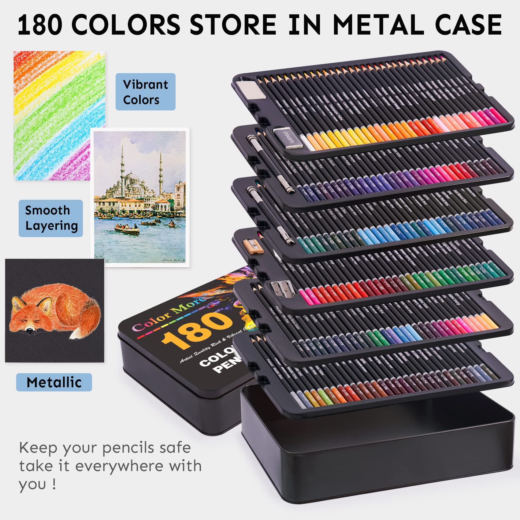 80 Colored Pencils Soft Core Coloring Pencils With Coloring Book Sketch Pad  And