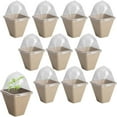 Shilulimo Biodegradable Nursery Pots With Humidity Dome 3.1 Inch Square Seeding Pots for Peat