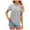 Grey, variant on Womens V Neck Cap Sleeve T Shirts Banded Bottom Top Loose Fit Short Sleeves Tee Casual Summer Basic Tops 2025 , M