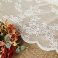 thumbnail image 5 of 2 Panels Lace Curtains 57" x 108" - Rustic Floral Branch Leaf Pattern Lace Panel Curtains for Bedroom, Privacy Vintage Sheer Lace Curtains for Windows,White, 5 of 9