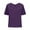 Dark Purple, variant on Ediodpoh Women's Retro Fashion Solid Color Loose Casual Turndown Neck Shirt Short Sleeved T Shirt Tops Women's Tops Red S