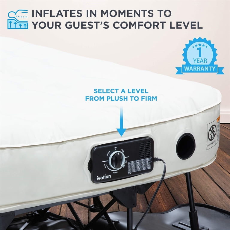 IVATION Air Mattress, Queen, Self-Inflating with Auto Shut-Off