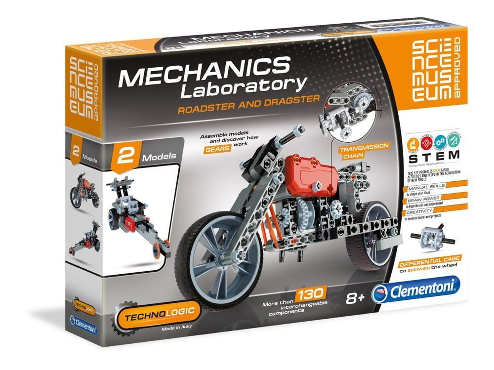 Kids Ages 8 Years Clementoni Mechanics Lab Roadster & Dragster Scientific Kit 