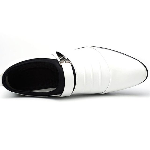 Men Wedding Slip On Loafers Shoes Formal Office Work Faux Leather Pointed Toe Shoes