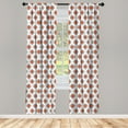 thumbnail image 3 of Rhombus Print Curtains 2 Panels Set, Round Shapes and Thin Streaks Formations Drawn by Hand, Window Drapes for Living Room Bedroom, 56"W X 95"L, Burnt Sienna Grey, by Ambesonne, 3 of 5