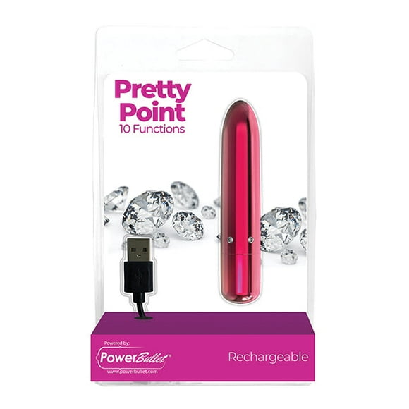 Pretty Point Rechargeable Bullet - 10 Functions Pink