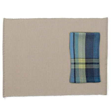Home Trends Ribbed Placemat & Napkin Set, Vallejo Tan