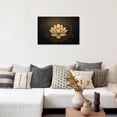 thumbnail image 5 of ZHONGYUTONG Gold Lotus Canvas Wall Art Abstract Golden Flower Pictures Zen Painting Meditation Artwork for Bathroom Decor Framed (20.00" x 30.00"), 5 of 5