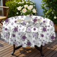 thumbnail image 4 of Pioneer Flower Floral Print Pattern Round Tablecloth 60"x60", Wrinkle Resistant Wipeable Table Cover for Kitchen Dining Room Picnic Patio and Party, 4 of 6