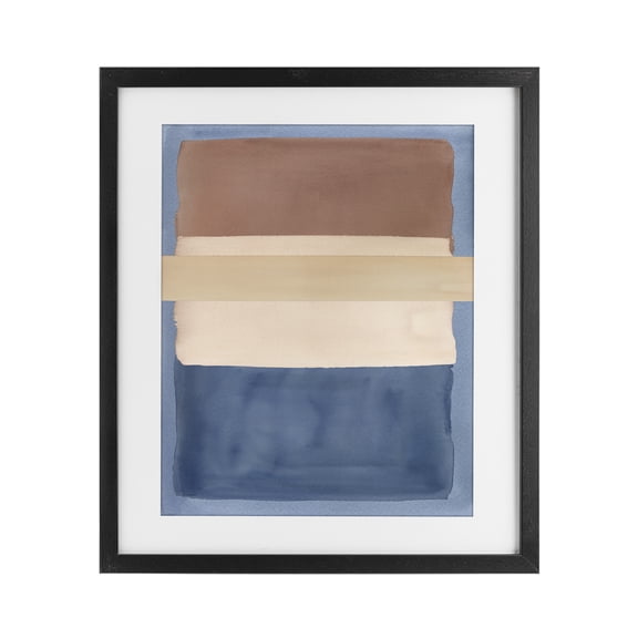 Stupell Industries Contemporary Fun With Blue & Brown Black Framed Print Under Glass, 13 x 16, by Nina Jacobs