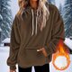 thumbnail image 1 of HongQid Womens Fuzzy Hoodies Pullover Sport Hoodie Cozy Oversized Pockets Hooded Sweatshirt Athletic Fleece Hoodies, 1 of 5